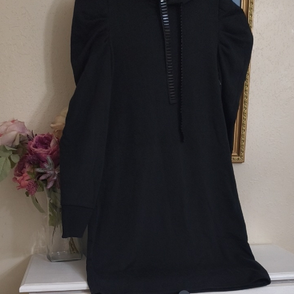 Express Black Long Sleeve Sweater Dress Balloon Sleeve Contemporary Y2k - Picture 7 of 12
